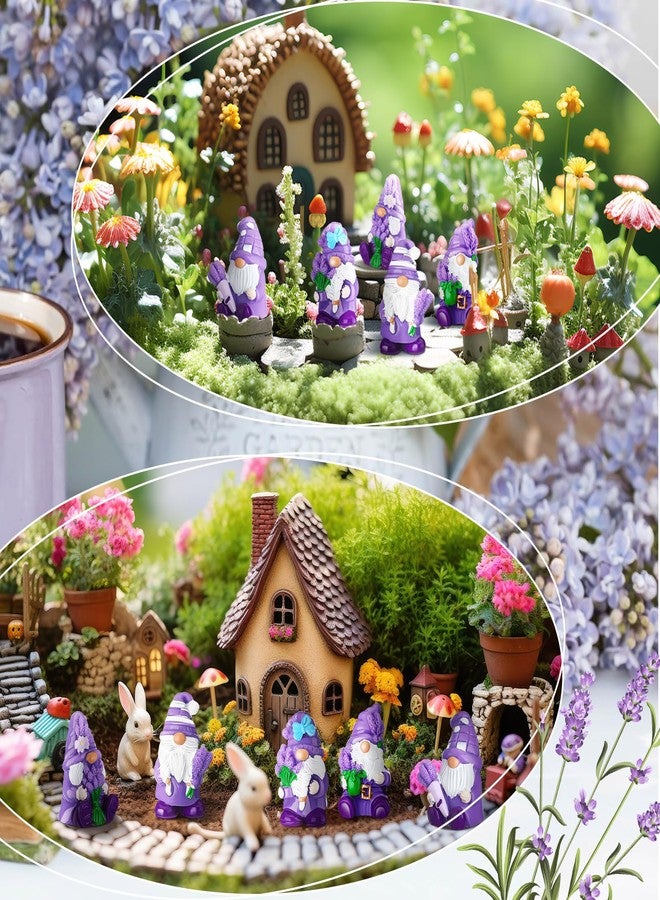Yuntau 80 Pcs Lavender Mini Gnomes Gifts Bulk Lavender Mini Resin Gnomes Figurines Purple Miniature Resin Statues for Christmas Holiday Birthday Gifts Home Yard Lawn Garden Landscape Patio Decor - Image 2